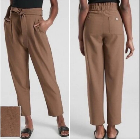 Athleta Skyline Plaid Pant II in Brown Size 2P 2 Petite - Picture 1 of 15